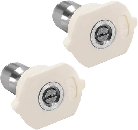 uxcell Pressure Washer Spray Nozzle Tips, 1/4" Stainless Steel Flat Fan, 2 Pcs (40 Degree, 1.2mm Orifice Diameter)