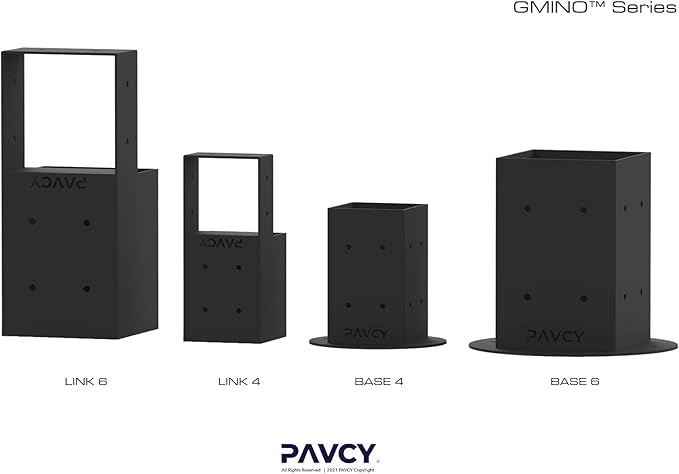 Omni-Way Pergola Brackets, GMINO Heavy-Duty 4x4 Pergola Kit for DIY Carport, Gazebo, Corner Fence - (Set of 2)