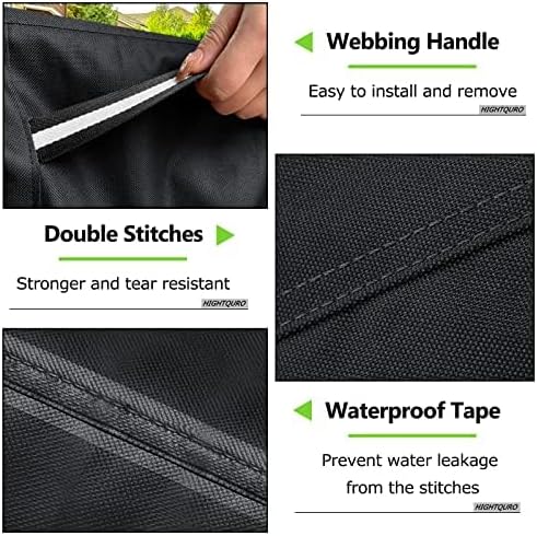 Patio Furniture Covers Waterproof, Heavy Duty 600D Outdoor Furniture Covers for Outdoor Dining Table and Chair,Tear Resistance and Anti-UV, 74"L x 47"W x 28"H, Black with White Border