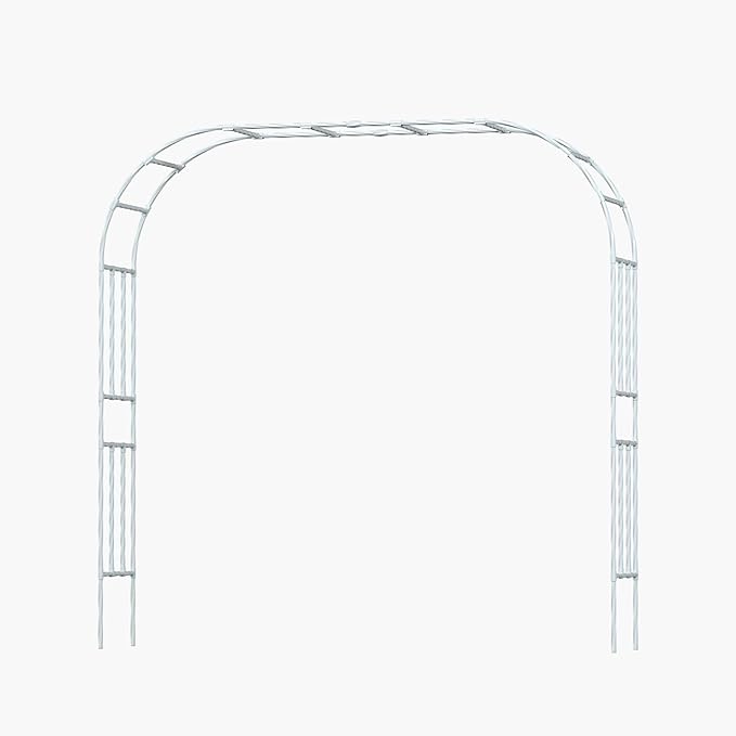 Metal Garden Arch - 98.5 in x 15.8 in, White - Trellis for Climbing Plants - Outdoor Arch for Lawn, Party, Ceremony Wedding Decoration