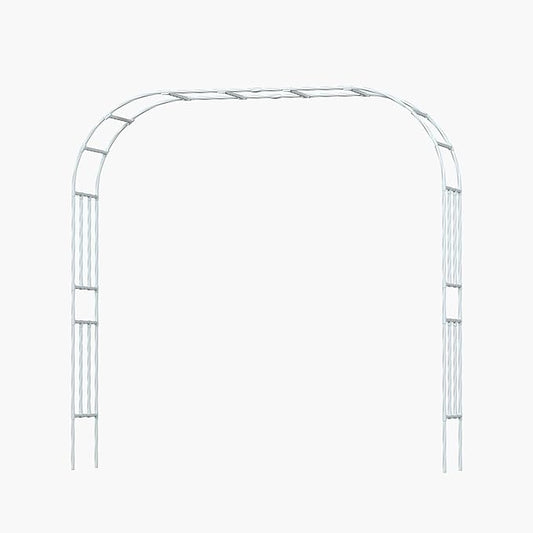 Metal Garden Arch - 98.5 in x 15.8 in, White - Trellis for Climbing Plants - Outdoor Arch for Lawn, Party, Ceremony Wedding Decoration