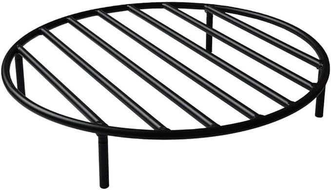 only fire Round Fire Pit Grate with 4 Legs for Outdoor Campfire Grill Cooking, 30 Inch