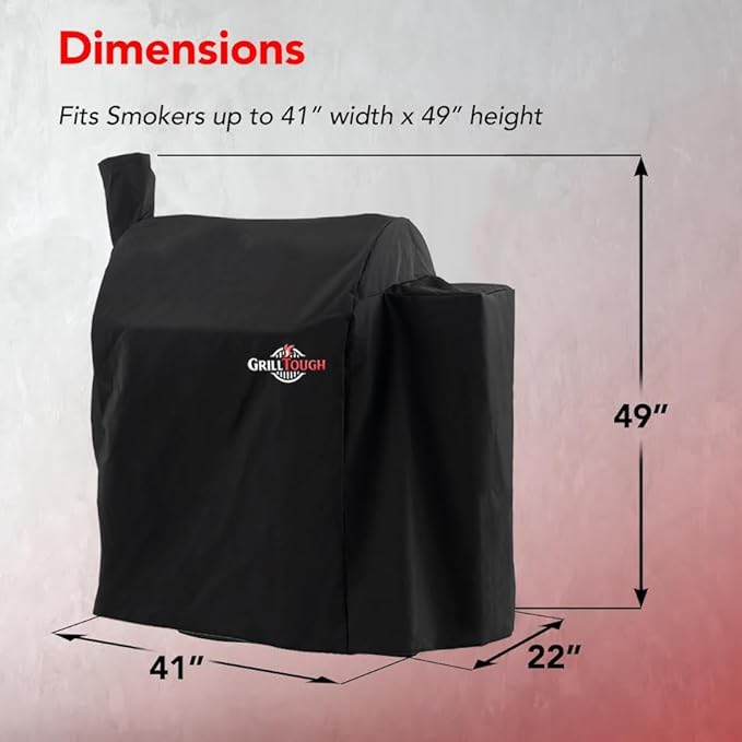 Heavy Duty Smoker Cover for Outdoor Grill – Fits Popular Smoker Brands & Pro 575 Series Grills – Waterproof, Weather Resistant, UV & Fade Resistant with Adjustable Straps – Black