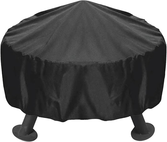 Bettermade Fire Pit Cover Round for Fire Pit 32 Inch, Waterproof Outdoor Fire Pit Cover with Polyster and PVC Coating, 32.5 Dia x 16.7 H, Black