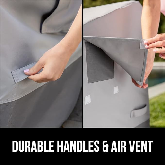GORILLA GRIP Waterproof Medium Outdoor Patio Chair Cover, 2 Pack, 36 Inch, Adjustable Furniture Covers Sets for Winter, Keep Cushions Dry, Protects from Sun, Snow, Rain, Windproof, UV Coated