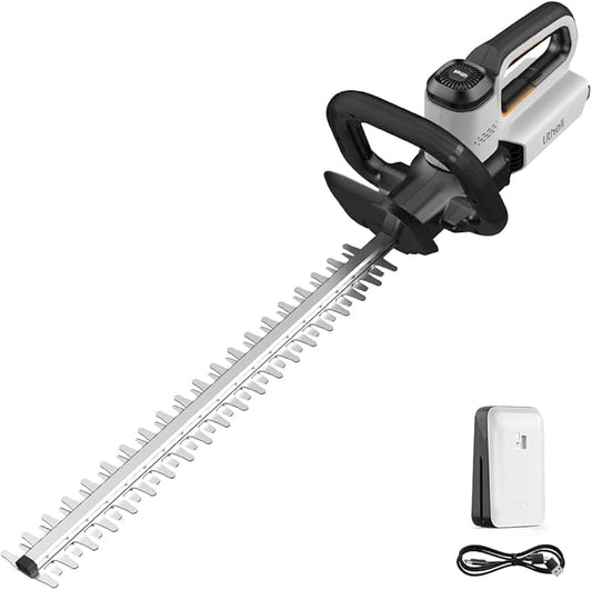 Litheli 20V Cordless Hedge Trimmer 20" (0.8" Cut), Handheld Shrub/Bush Trimmer, Lightweight Shrub/Bush Trimmer for Thick Branches, Yard, Garden (2.0Ah Battery Incl.)