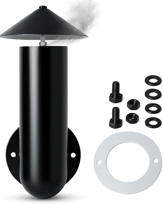 𝟐𝟎𝟐𝟑 𝙐𝗽𝒈𝒓𝒂𝒅𝒆𝒅 Pellet Grill Smoke Stack Chimney Replacement for Pit Boss Traeger Camp Chef, Replacement Stack Smoker Kits with Umbrella, Gasket, Screw, Locking Washer & Washer