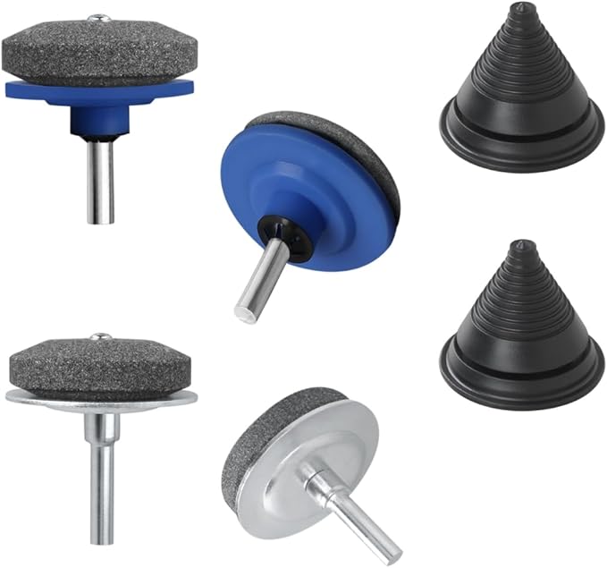 Lawn Mower Blade Sharpener Kit，Lawn Mower Blade Balancer for Balances Blades After Sharpening, Blade Sharpener Compatible with Most Lawnmower Blades 6-Piece Set