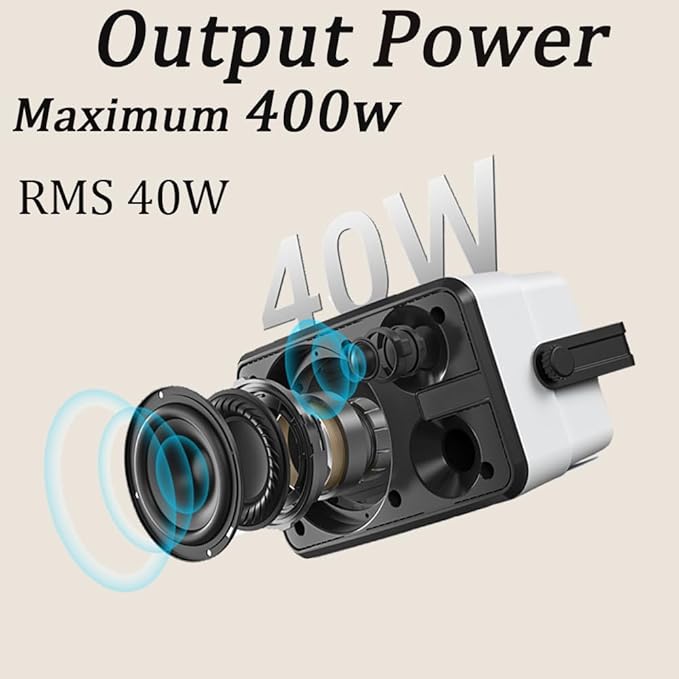 Outdoor Bluetooth Speakers 400w for Garage, Patio, Porch, Gazebo, Soffit, Entertainment Room. Wall Mount Speaker, Wireless Sync Up to 100 Speakers, IPX5 Waterproof (2 Pcs)