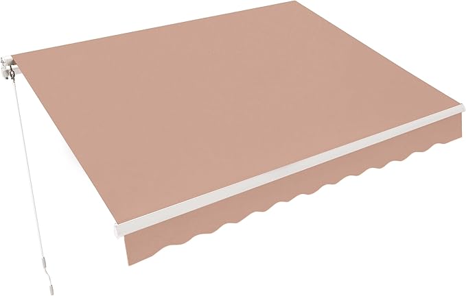 MCombo 13.2x7.8 Feet Manual Retractable Patio Door Window Awning Sunshade Shelter Outdoor Canopy,1308 (Beige, 13.2'(L) x 7.8'(W))