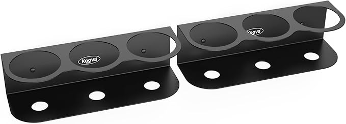 Koova 6 All-Purpose Spray Bottle Holder | Easy Install Wall Mount Hardware Included | Heavy-Duty Powder Coated Steel Storage Rack for Garage And Home | Craft Workspace Paint Bottle Organizer USA Made