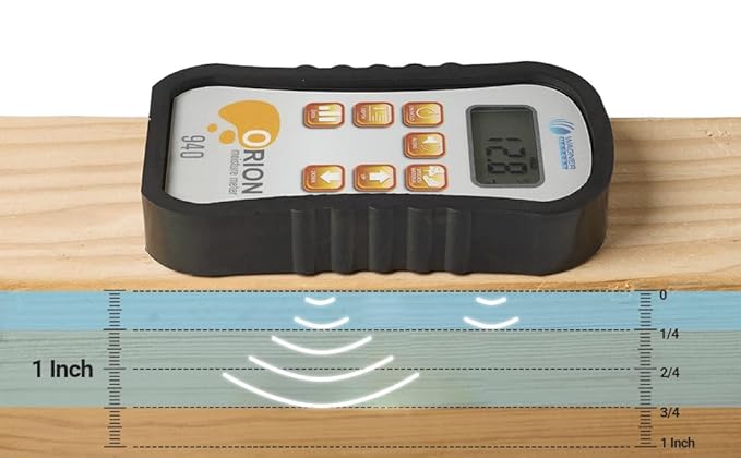 Orion® 940 Pinless Wood Moisture Meter by Wagner Meters I Accurate, Non-Damaging, Dual Depth Lumber Moisture Measurement, Data Collection & Storage, On-site Calibration (NIST Traceable)