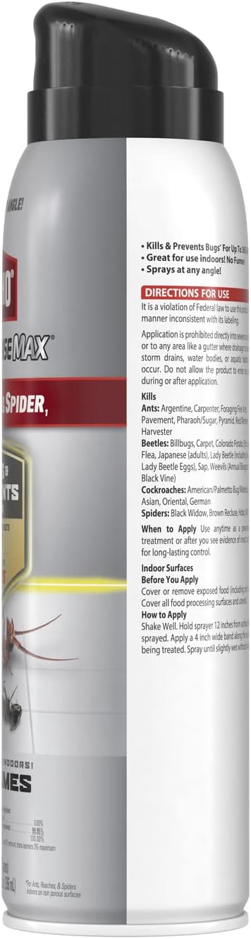 Ortho Home Defense Max Ant, Roach and Spider1: Indoor Insect Spray, Kills Ants, Beetles, Cockroaches and Spiders (as Listed), No Fumes, 14 oz.