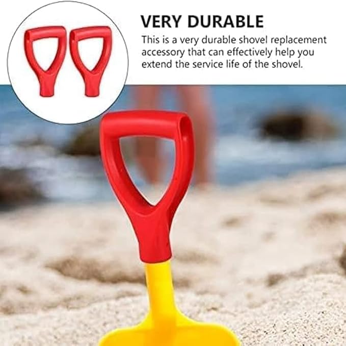 Auniwaig Shovel D Grip Handle Replacement, 32mm Inner Diameter Garden Spade Fork Snow Shovel Rake Handle Attachment for Digging Raking Tools, PVC, Red, 185mm Long, 115mm Thick