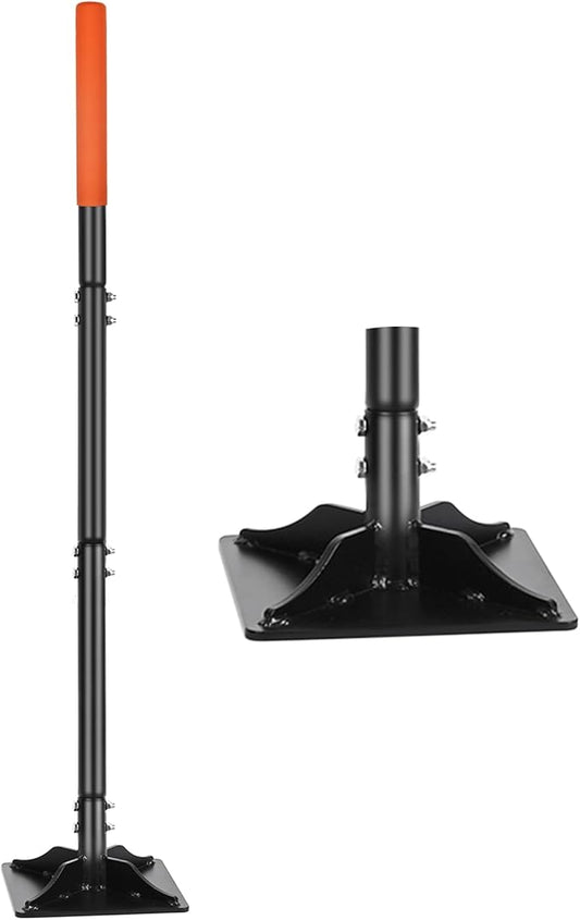 Steel Tamper 8in×8in, 45in Long-Handled Hand Tamper with Rubber Grip, Durable Ground Tamper, Ideal for Leveling Garden Soil, Gravel, as Well as Laying Floor Tiles and Repairing Blacktop