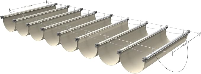 ECOOPTS 7'x25' Retractable Waterproof Wave Sun Shade Canopy Pergola Cover Shade Sail Awning for Outdoor Patio Porch Garden Deck Backyard (Beige)