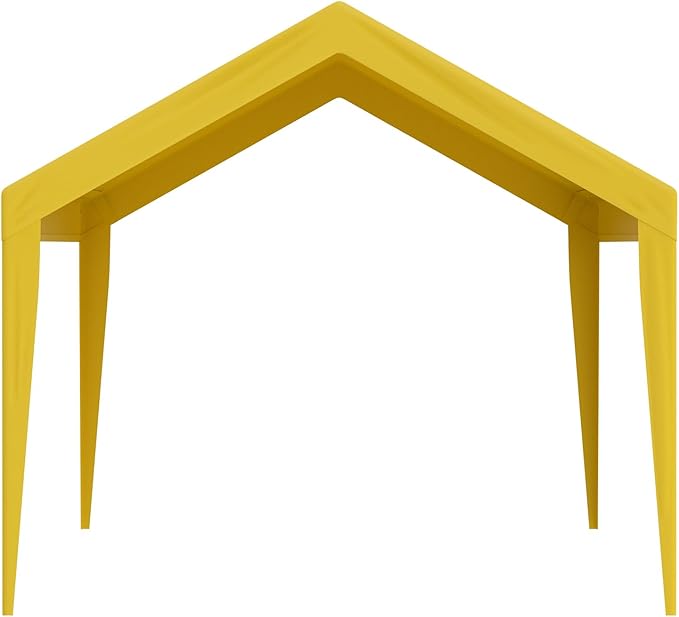 VEVOR Carport Replacement Canopy Cover 10 x 20 ft, Garage Top Tent Shelter Tarp Heavy-Duty Waterproof & UV Protected, Easy Installation with Ball Bungees,Beige (Only Top Cover, Frame Not Include)