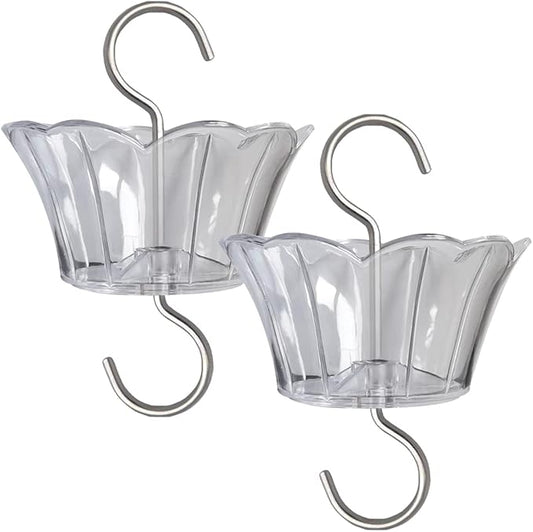 Ant Moat for Hummingbird Feeder - 3 OZ x 2 Pack Clear Insect Guard with Large Capacity