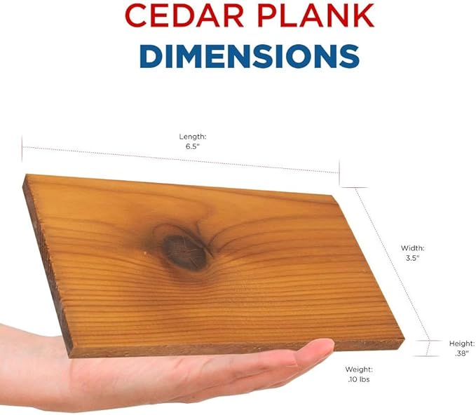 Jaccard Ready 2 Grill Pre-Soaked Cedar Planks, Premium Wood Planks For Serving, Ideal Grilling Accessories for Gas, Ceramic, and Charcoal Grills, Small, 2 Planks
