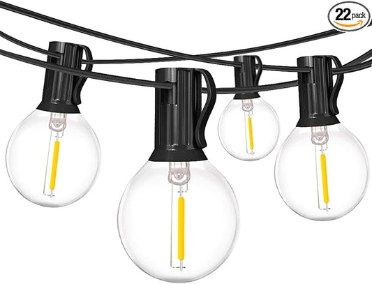 18Ft Outdoor Patio String Lights,UL Listed Commercial Light String with 10+1 Plastic G40 LED Clear Globe Bulbs,Decoration for Patio Backyard Cafe Porch Garden Bistro Party Wedding
