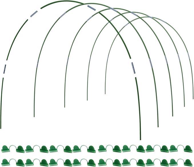 MAXPACE Greenhouse Hoops for DIY 2.7ft or Wider Grow Tunnel, Rust-Free Fiberglass Support Hoops Frame for Garden Fabric, Plant Support Garden Stakes, Gardening Supplies, 25pcs