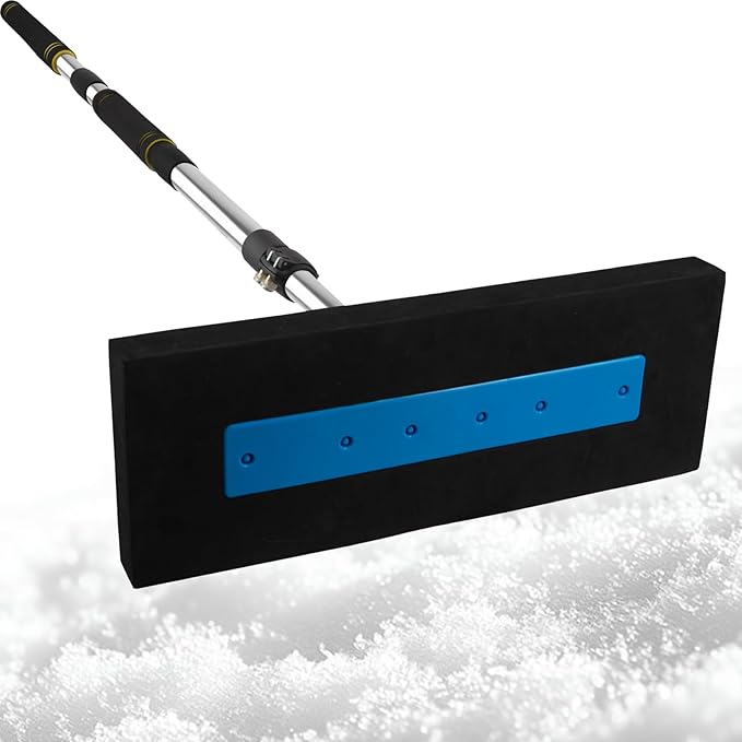 Snow Broom for Car, 33" to 81" Snow Brush for SUV Truck Car Windshield No-Scratch Snow Removal Telescopic Extension Pole with Push/Pull Foam Head with Comfort Foam Handle