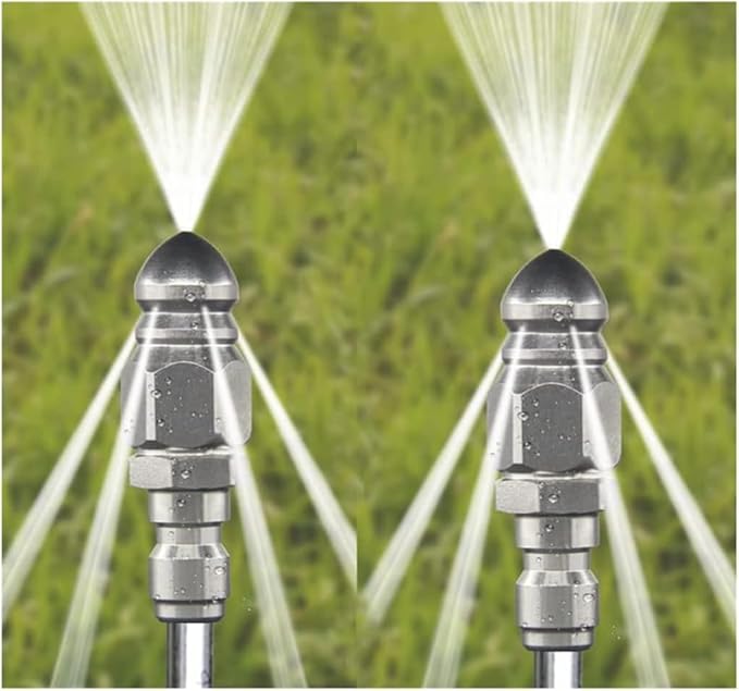 2(Sets) Pressure Washer Sewer Jetter Nozzle with 1/4'' Quickly Connector,Pressure Drain Jet Hose Nozzle