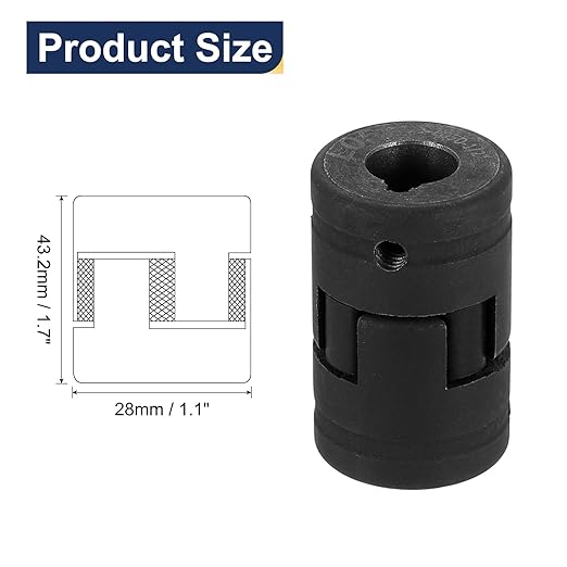 uxcell 1/2" to 5/8" L050 Flexible 3-Piece L-Jaw Coupling Coupler Set & Buna-N NBR Rubber Spider for Log Splitter Hybrid Equipment