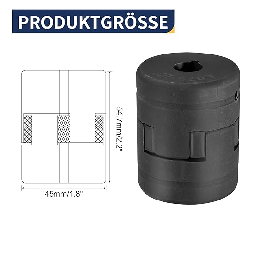 uxcell 1/2" to 1" L075 Flexible 3-Piece L-Jaw Coupling Coupler Set & Buna-N NBR Rubber Spider for Log Splitter Hybrid Equipment