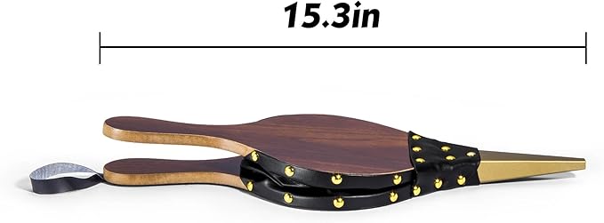 goldblue 15.5" x 6.5" Fireplace Wood Bellows Fireplace Bellows Outdoors Barbeque Grill Chimney Hand Bellow, Wood Bellows