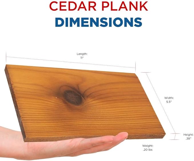 Jaccard 201403 Ready 2 Grill Pre-Soaked Cedar Plank, Large, (1-plank), Grilling Accessories – Wood Plank Serving Board