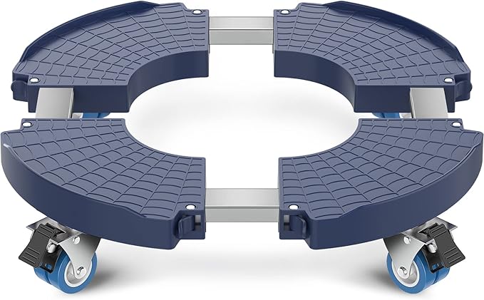 VANCASTLE Plant Caddy with Lockable Wheels Heavy Duty 450lbs Capacity, 15-22 Inch Adjustable Plant Stand with Wheels Rolling base, Plant Dolly for Flower Pot Mover Indoor Outdoor, Blue, 1 Pack