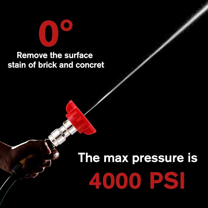 10 Pcs Pressure Washer Nozzle Tips 1/4 Inch Quick Connector 2.5 Gpm 4000 Psi Power Washer Spray Tips Set for Home Car Patio Driveway (Red)