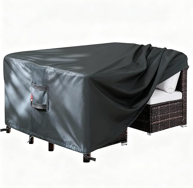 SheeChung Patio Furniture Covers Square 86"Lx86"Wx28"H,Waterproof Outdoor Furniture Covers,Heavy Duty Outdoor Dining Table and Chairs General Purpose Furniture Cover
