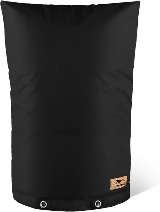 Backflow Preventer Insulation Cover - Water Pipe Insulation Sprinkler Cover for Outside - Insulated Backflow Cover Pouch for Irrigation Back Flow Valve in Winter or Sun Exposure (24"W x 36"H, BLACK)