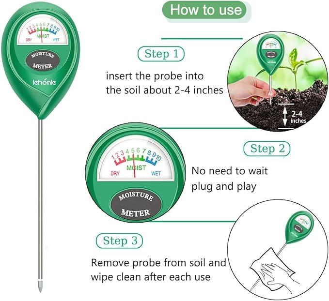 Soil Moisture Meter,Plant Water Meter,Moisture Meter for House Plants,Plant Care Tools(Green)