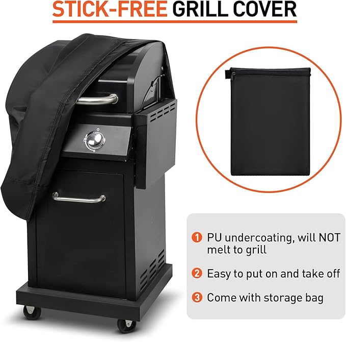 Arcedo Small Grill Cover 32 Inch, Heavy Duty Waterproof 2 Burner BBQ Gas Outdoor Barbecue Cover, Compatible with Weber Char Broil Nexgrill Grill with Collapsed Side Tables