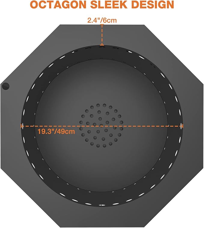 Onlyfire Wood Burning Fire Pit with Ash Pan, 24 Inch Portable Outdoor Bonfire Firepit for Camping Tailgating Patio Backyard Party Outside, Smokeless Wood Fire Fireplace, Modern Black FP013