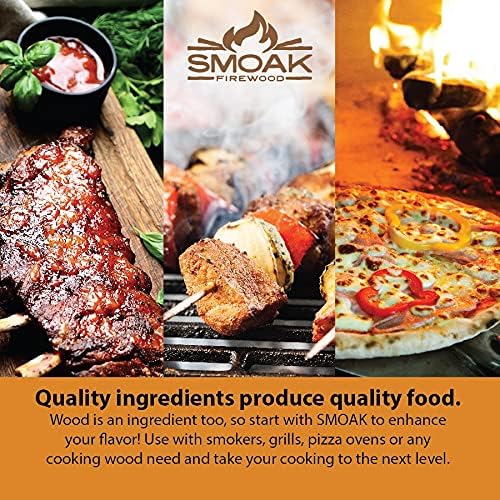 Smoak Firewood Cooking Wood Mini Splits - USDA Certified Kiln Dried (8in Pieces, 25-30lbs) White Oak for Pizza Oven, Grilling, Smoking Wood