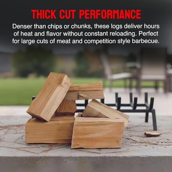 Smoking Wood Mini Splits, 6-Inch Firewood Logs, Naturally-Cured Maple Hardwood for Wood-Fired Ovens, Smokers, BBQ & Charcoal Grills, USA Made, 12-17 lbs., 800 Cubic Inches