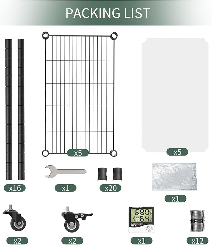 Mini 5-Tier Greenhouse for Indoor Outdoor, 15.7" L×11.8" W×62.3" H Portable Greenhouse with Clear PVC Cover and Metal Shelf for Growing Vegetables, Flowers and Seedlings, with Wheels