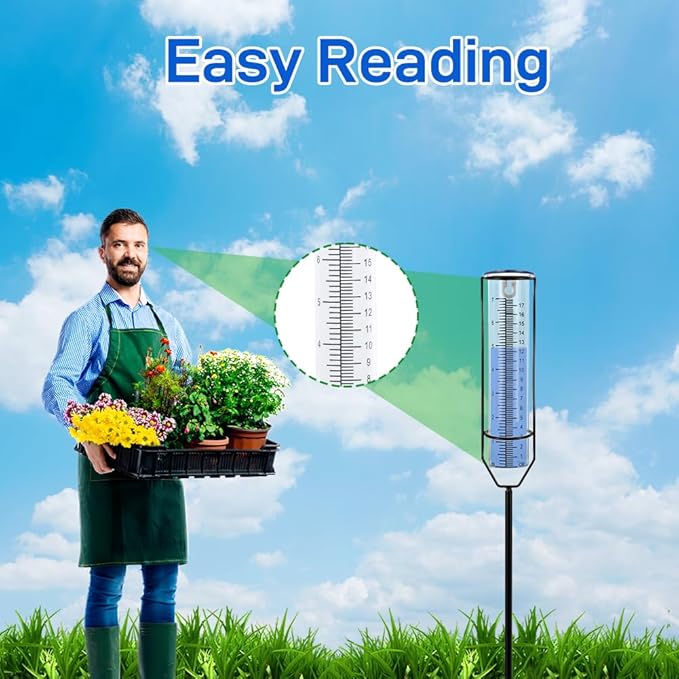 2 Pack Plastic Rain Gauge Replacement Tube with 7 Inch Capacity Freeze Proof Rain Water Gauge for Garden Yard Outdoor