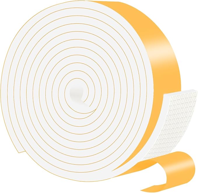 Weather Stripping,Door Insulation,Front Door Weather Stripping, Lightproof, Soundproof Foam,Seal Strip for Door Frame,Window Frame (White,2 in x 1/4 in x 13Ft)