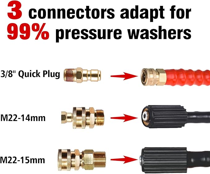 24ft Pressure Washer Extension Wand with Brush Gutter Cleaner Heavy Duty Telescopic Power Washer Wand Spray Gun Extension Pole Lance