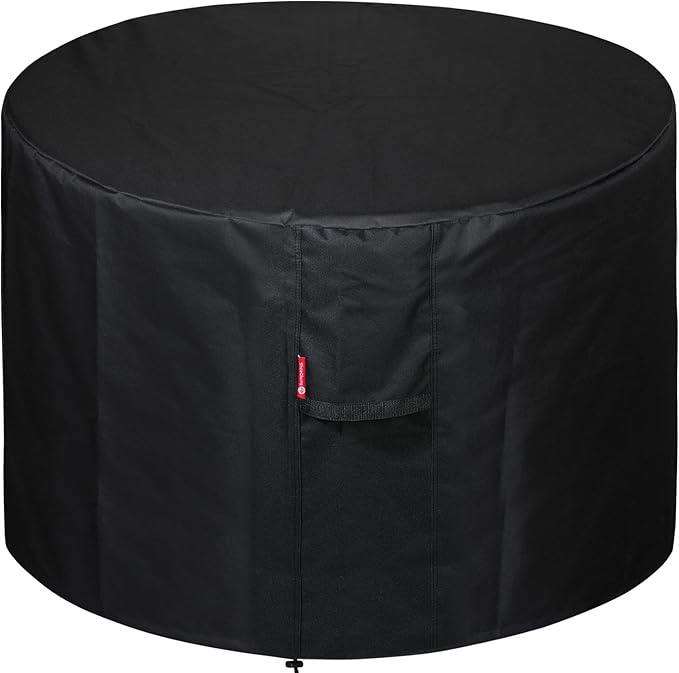 SheeChung Fire Pit Cover Round 33" Dx30 H for Globe fire Ball,Waterproof Heavy Duty 600D Wood Fire Globe Fire Pit Cover for Outdoor fire with BBQ Grill Globe Large Round Pit