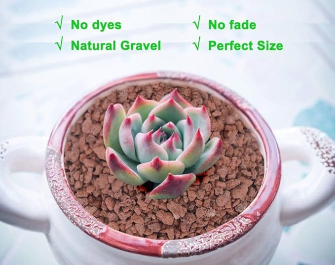 2lb Red Horticultural Lava Rock Soil Additive for Cacti, Vase Fillers, Succulents and Terrarium Plants - No Dyes or Chemicals - 100% Pure Volcanic Rock