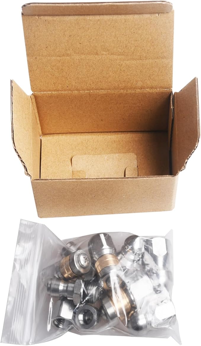 10Pcs Sewer Jetter Kit,Sewer jetter Nozzle, Sewer Rotary Button Pressure Cleaning Accessory, 5000 PSI High-Pressure Nozzle Heads Quick Connection Kit.