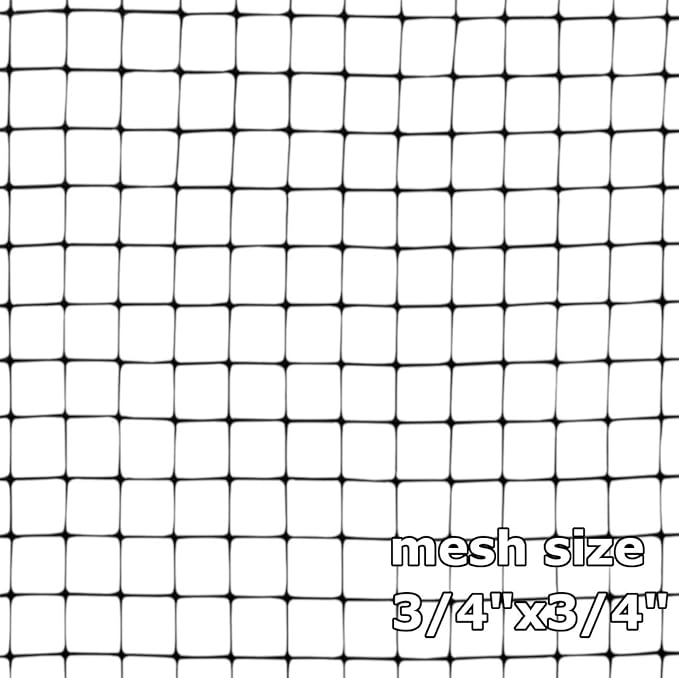 OldMacDonald Deer and Animal Fence Barrier Netting (55gr/sq m.) 7.5' x 165' (2.3m x 50m) (mesh 19x19mm) - Folded for Shipping