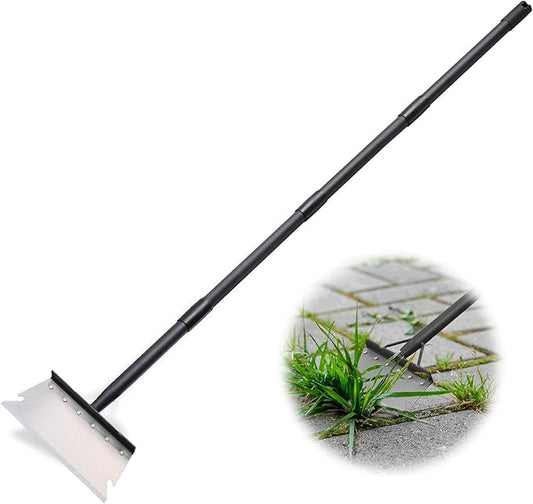 Garden Flat Shovel Scraper, Heavy Duty Floor Scraper with 59 Inch Long Handle, Outdoor Multifunctional Weed Cleaning Shovel for Gardening Edging Trenching Weeding and Removing Snow, Weeds, Dirty, Moss