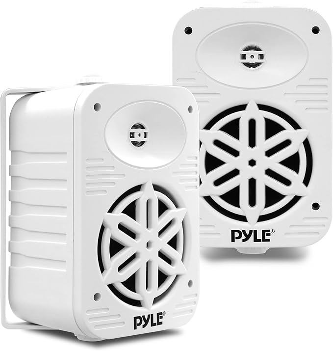 PyleUsa Indoor Outdoor Speakers Pair-500 Watt Dual Waterproof 5.25” 2-Way Full Range Speaker System w/ 1/2”High Compliance Polymer Tweeter - in-Home, Boat, Marine,Deck,Patio,Poolside (White) PDWR55WT